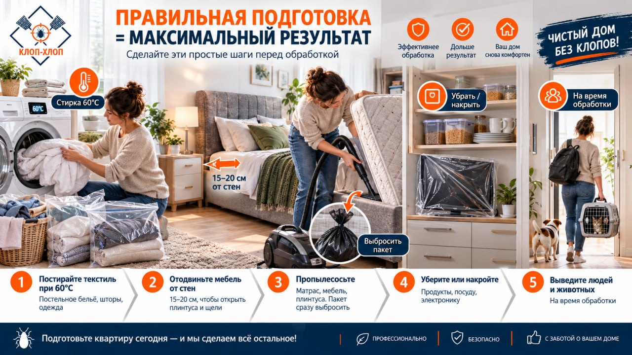 Как подготовить квартиру от клопов